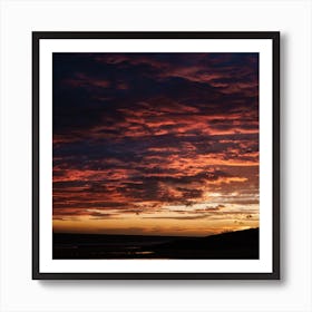 The Pink Orange Yellow Sunset In The Clouds Square Art Print