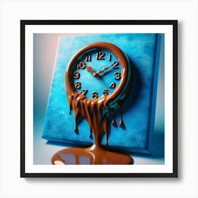 Chocolate Dripping Clock Art Print