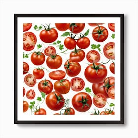 Seamless Pattern Of Tomatoes 2 Art Print