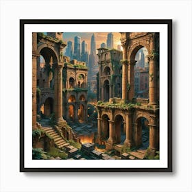 Ruins Of A City 16 Art Print