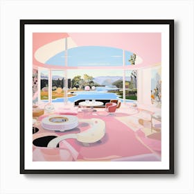 Pink Living Room 2 Art Print