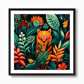 Lion In The Jungle 9 Art Print
