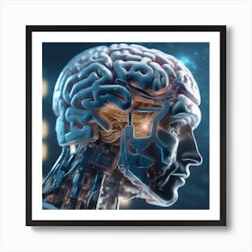 Human Brain With Artificial Intelligence 37 Art Print