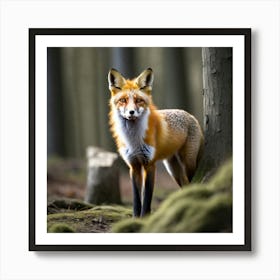 Red Fox In The Forest 11 Art Print