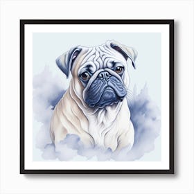 Pug Dog Portrait 2 Art Print