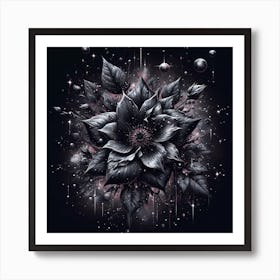 Black Flower Art Print