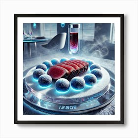 A Futuristic Sci Fi Dish Called Aurora Elk Fillet, Art Print