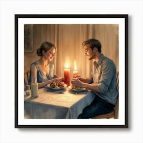 Candlelit Dinner Art Print