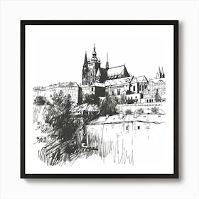 A Prague Castle Hand Drawn Sketch Illustration 1720468255 2 Art Print