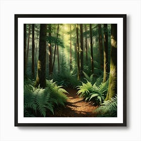 Ferns In The Forest 2 Art Print