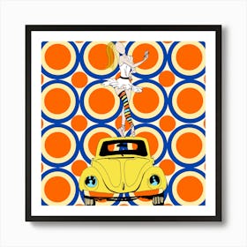 Vw Beetle Vintage Mod Art Print