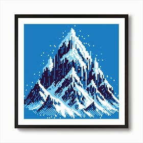 8-bit snowy mountain peak 3 Art Print