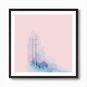 Trees On A Hill Art Print