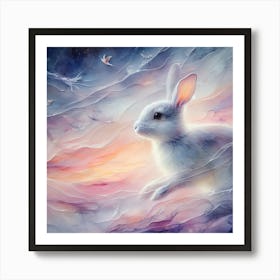 Rabbit In The Clouds Art Print