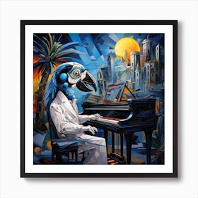 Parrot At The Piano Art Print