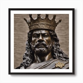731459 Bronze Statue Of A King, With Regal Attire, A Crow Xl 1024 V1 0 Art Print