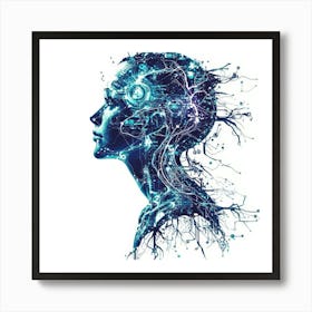 Human Brain.Generated AI. Wall Art Print Art Print