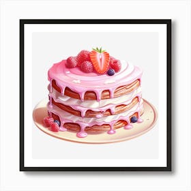 Cake With Berries 2 Art Print