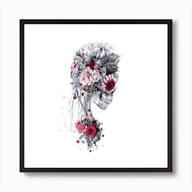 Skeleton Bride Square Art Print