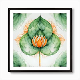 Boho Lotus Flower art Art Print