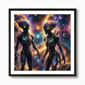 Aliens In Space Art Print