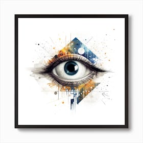 Abstract Eye And Planet Art Print