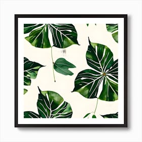 Tropical Leaves Seamless Pattern Art Print