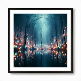Dark Forest At Night 8 Art Print