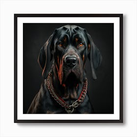 Black dog Art Print