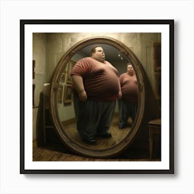 Fat In Mirror Art Print