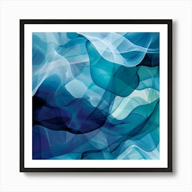 Abstract Blue Wave Art Print