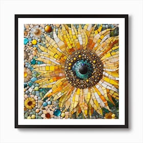 Mosaic Sunflower 2 Art Print