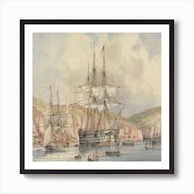 Ship In The Harbour Art Print