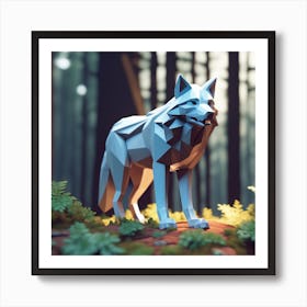 Wolf In The Woods 43 Art Print