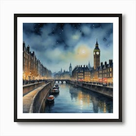 London Big Ben At Night Art Print