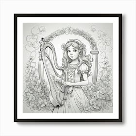 Irish harp 1 Art Print