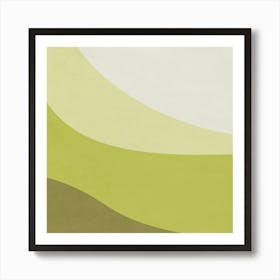 Green Abstract Waves Art Print