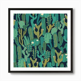 Natural Hand Drawing With Desert Plants Art Print