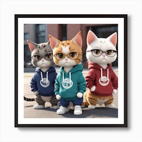 Ninja Cats Art Print