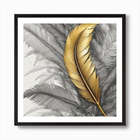 Gold Feather Art Print