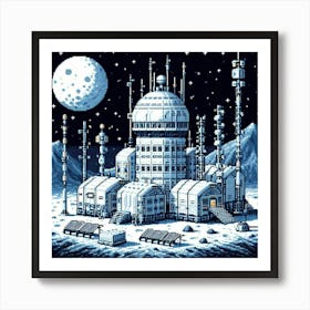 8-bit lunar base Art Print
