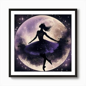 Silhouette Of A Ballerina Art Print