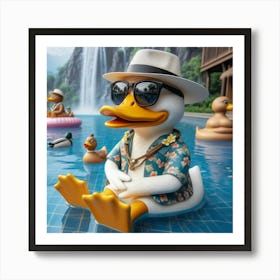 Ducks In The Pool 1 Art Print
