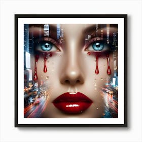 Bloody Face Art Print