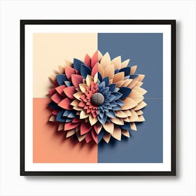 Abstract Flower Canvas Art Art Print