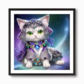 Cat In A Dress 3 Art Print