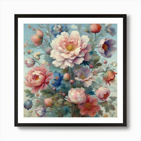 Peonies In A Vase Poster