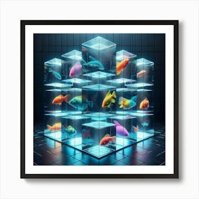 Cubes Of Fish 1 Art Print