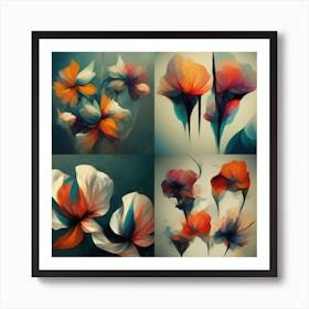 Abstract Flowers Art Print