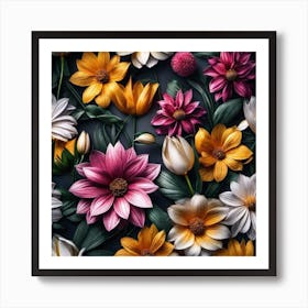 Floral Wallpaper 16 Art Print